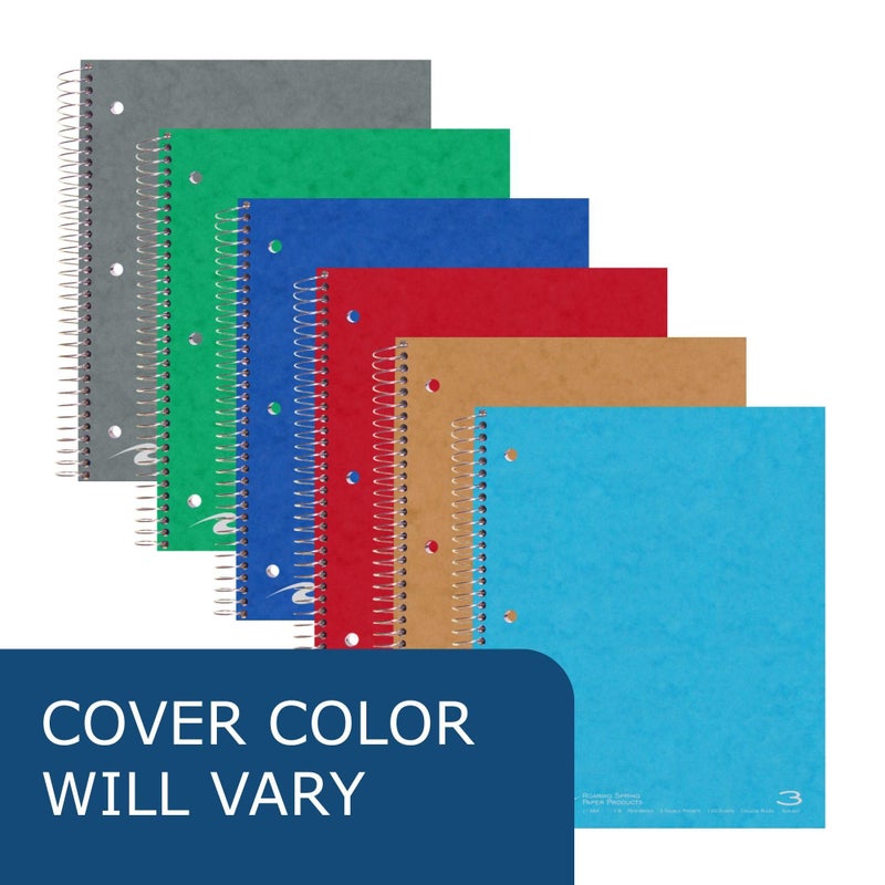 Roaring Spring College Ruled 3 Subject Spiral Notebook, Double Pockets, 11" x 9" 120 Sheets, Assorted Colors - Image 4